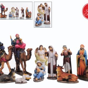 Pesebre con camellos - 11 pz - 15 cm., SANTINI, 8076