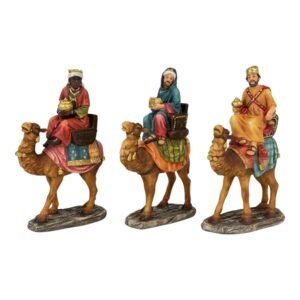 Reyes magos sobre camelllos - 3 Pz - 15.5 cm., SANTINI, 0801