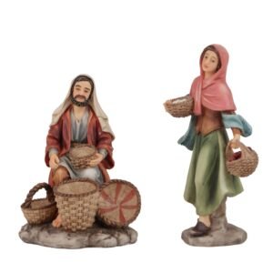 Aldeanos con canastos - 2 PZ - 15 cm., SANTINI, 0921