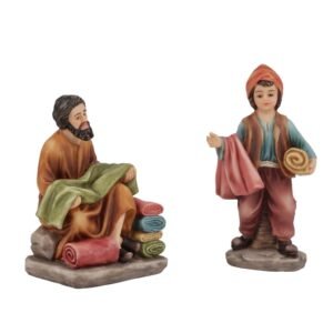 Aldeanos vendedores de telas - 2 PZ - 12.5 cm., SANTINI, 0927