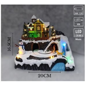 Villa cascada y trineo con musica y movimiento, N.A, PL108 *** AGOTADO ***